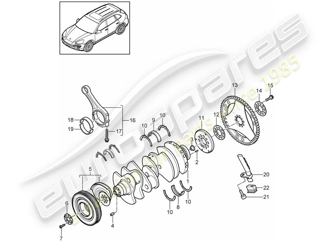 porsche 2015 (cayenne e2 92a) crankshaft part diagram