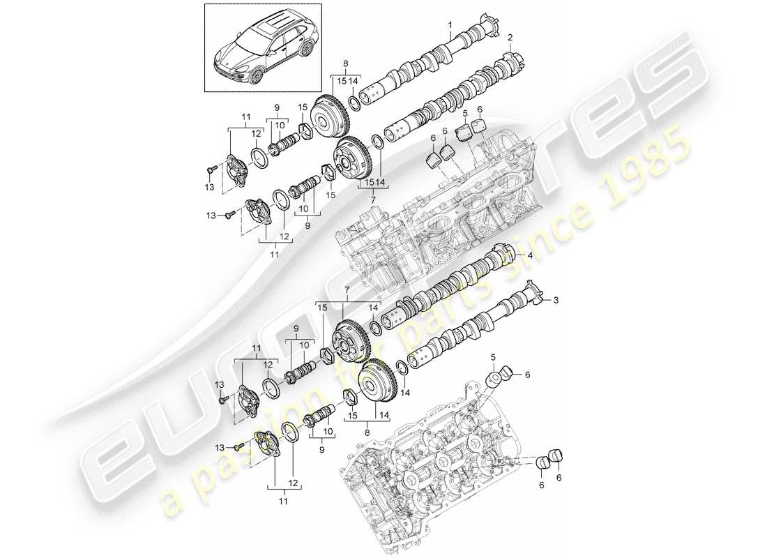 porsche 2015 (cayenne e2 92a) camshaft part diagram