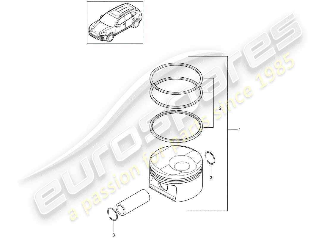porsche 2014 (cayenne e2 92a) piston part diagram