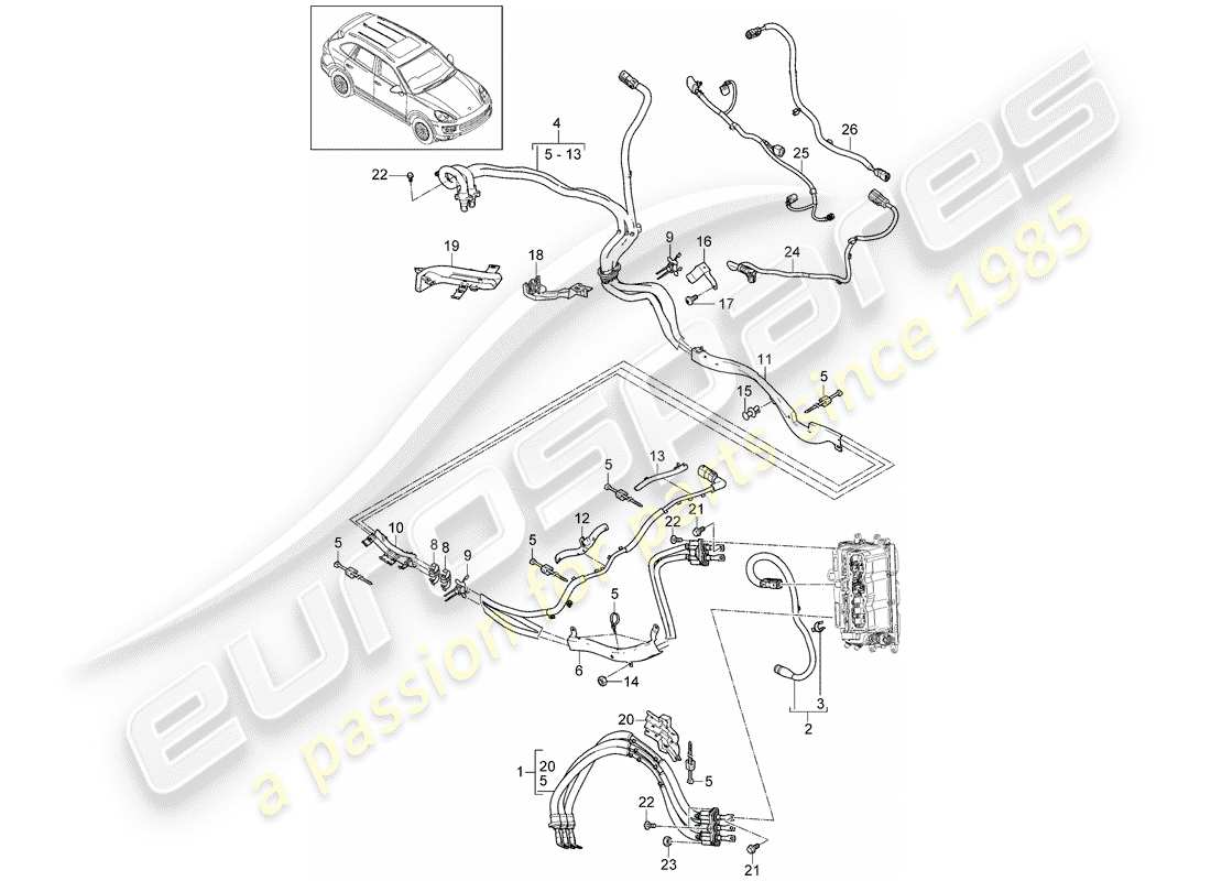 porsche 2015 (cayenne e2 92a) hybrid part diagram