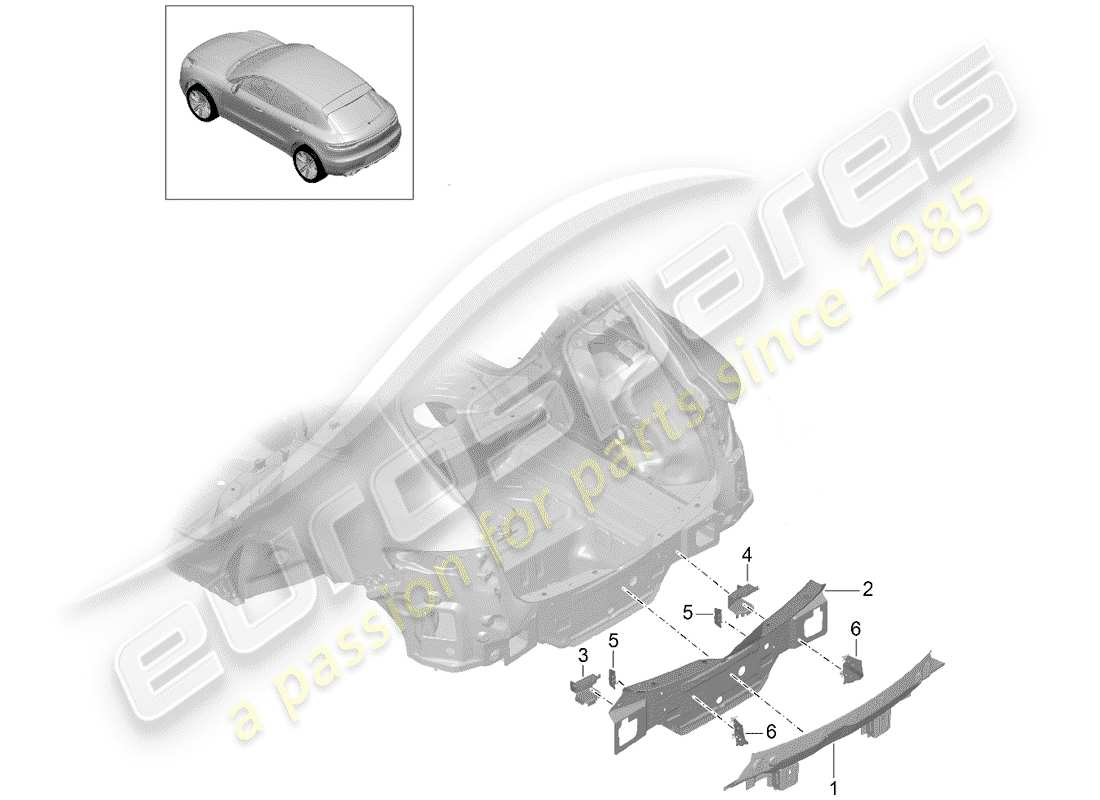 porsche 2019 (macan) end plate part diagram
