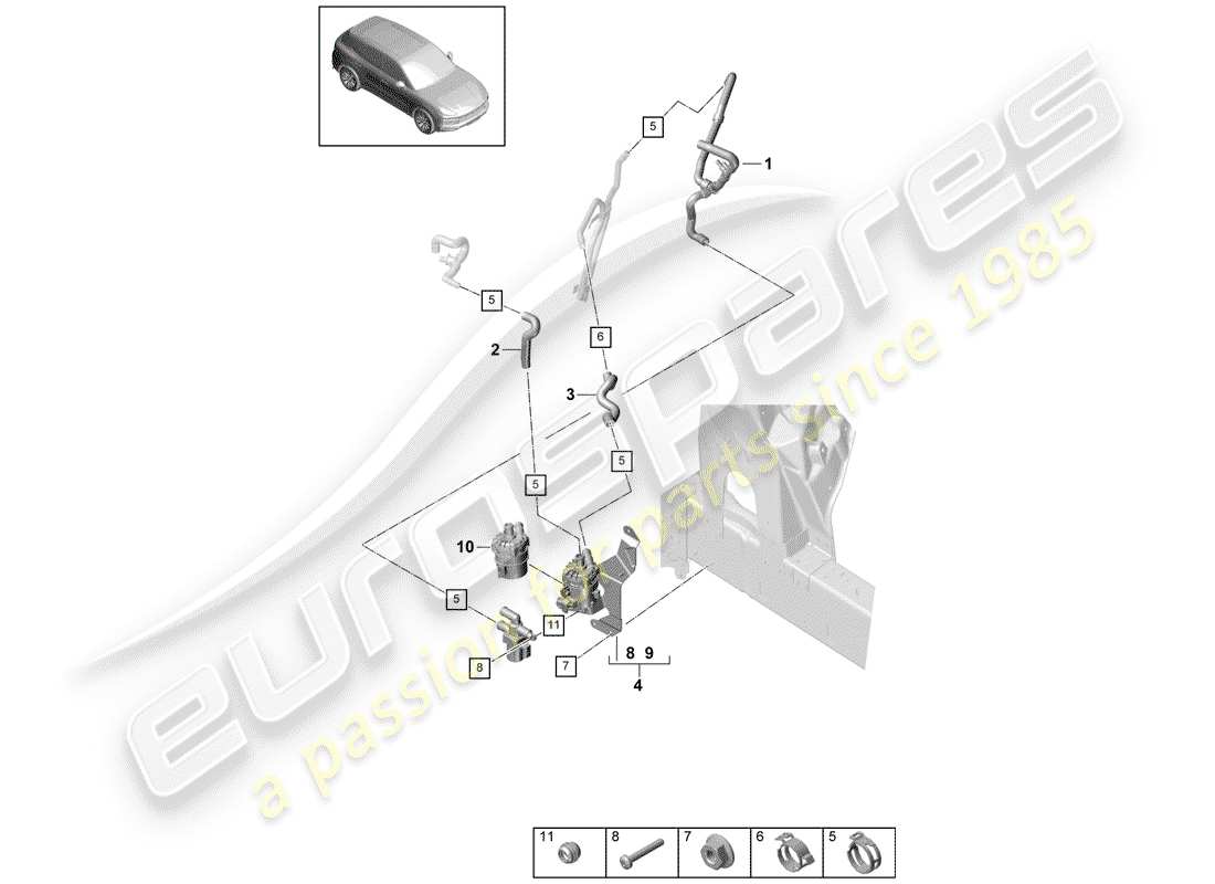 porsche 2019 (cayenne e3 9ya/9yb) heater part diagram