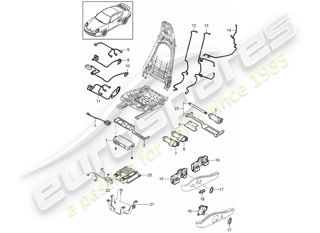 porsche 2013 (997-2 turbo / gt2 rs) wiring harnesses part diagram