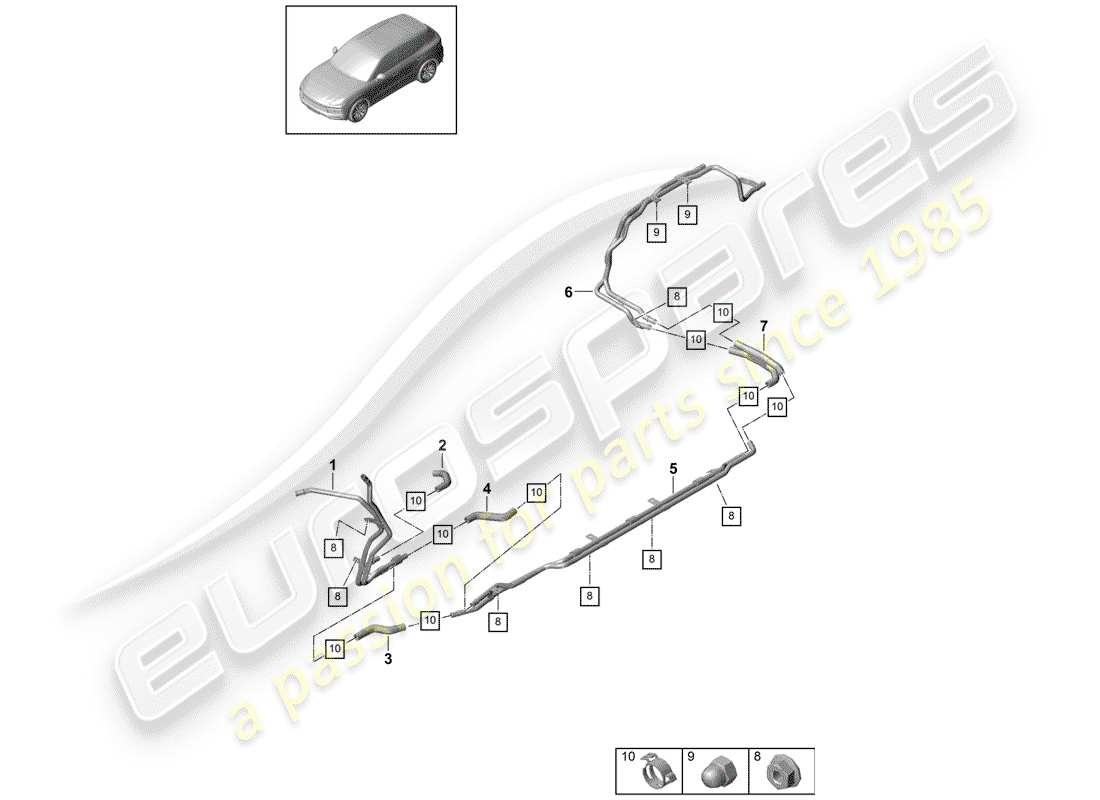 porsche 2019 (cayenne e3 9ya/9yb) heater part diagram