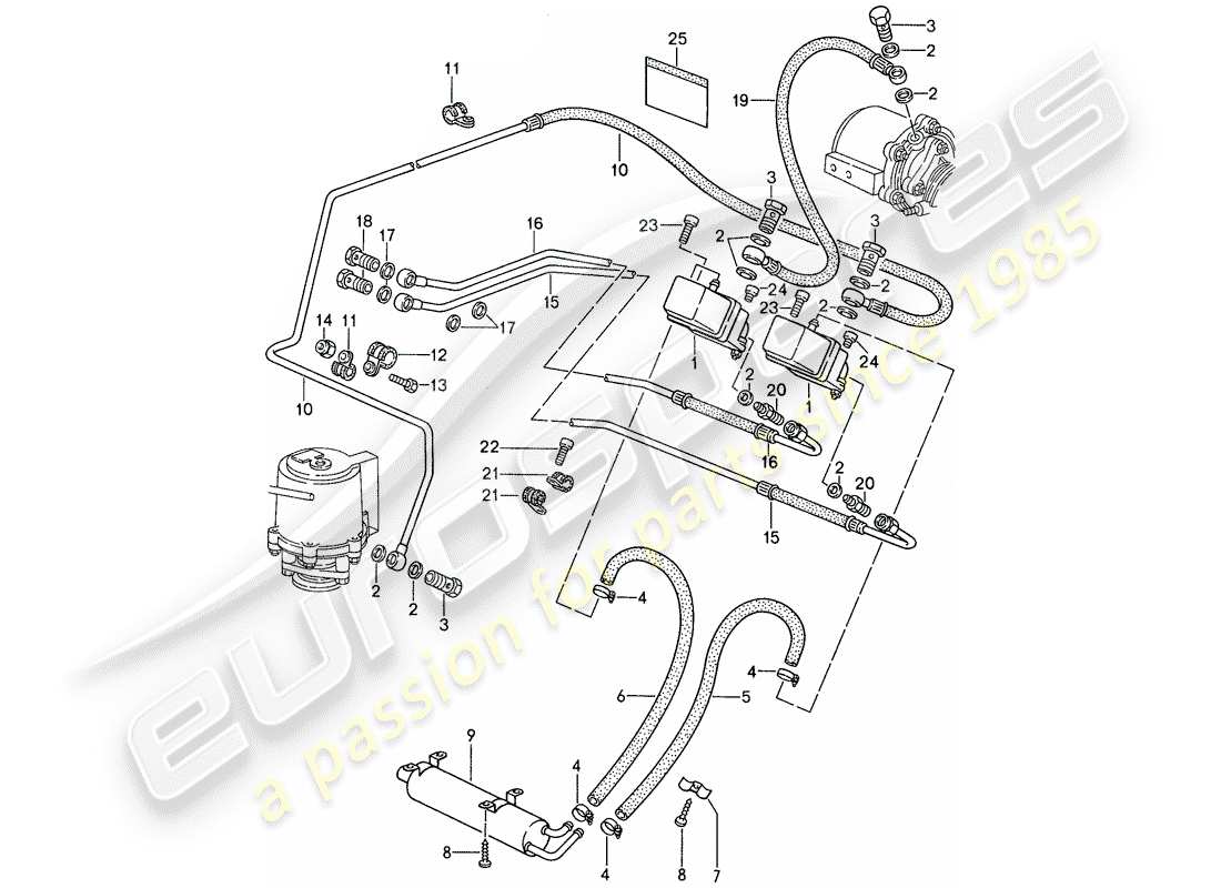 porsche 1988 (959) supercharging 3 part diagram