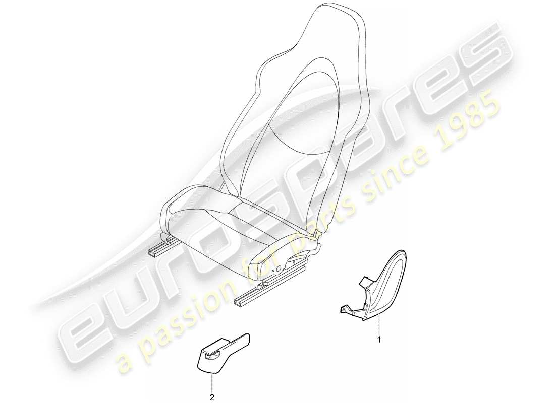porsche 2009 997-2 turbo / gt2 front seat part diagram