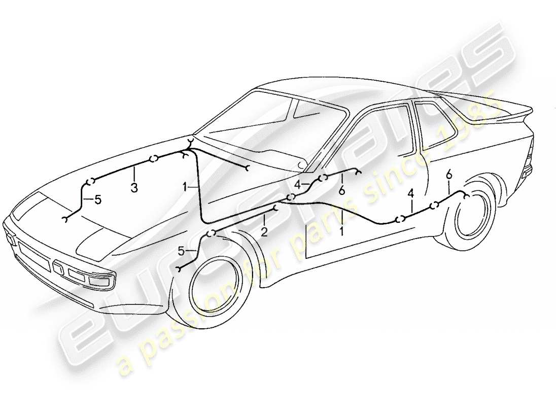 porsche 1991 (944) wiring harnesses - anti-locking brake syst. -abs- - brake pad wear indicator part diagram