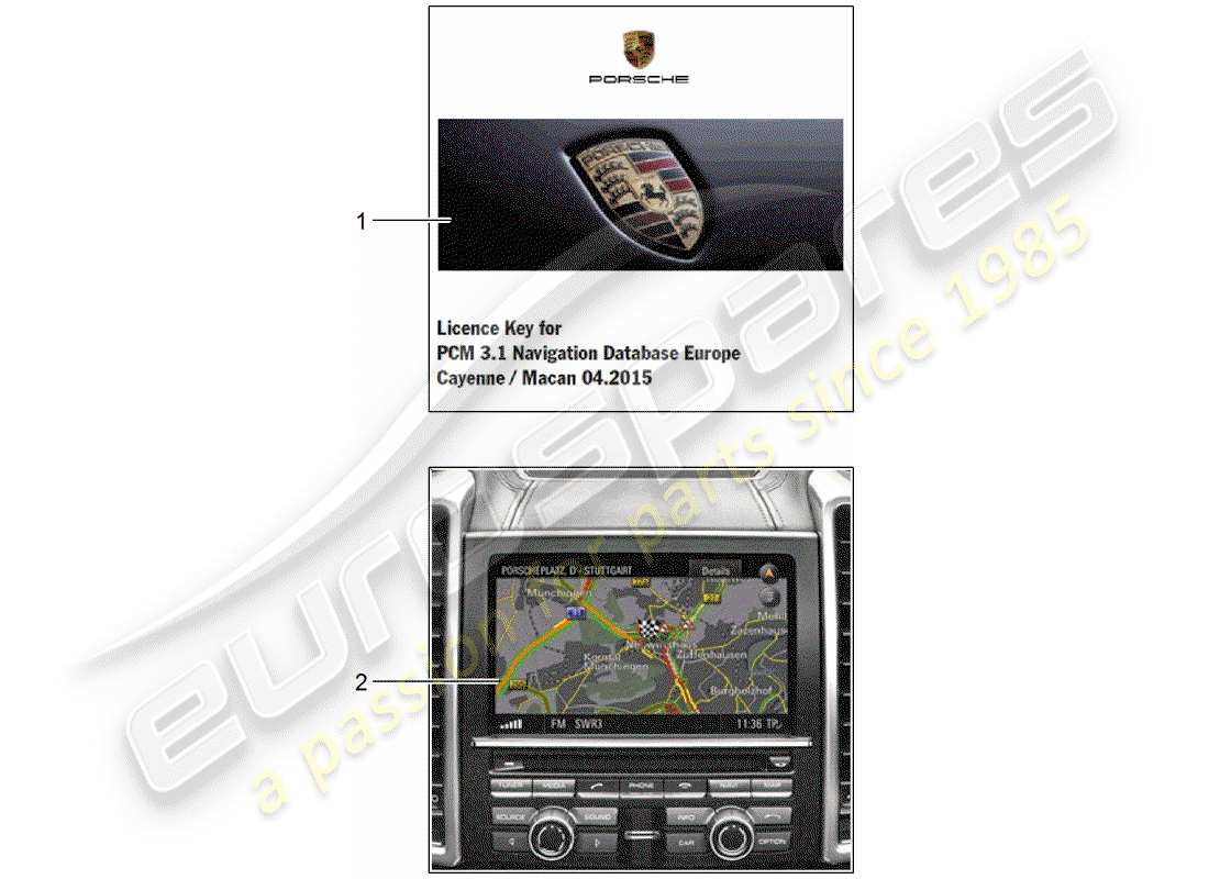 porsche 2010 (tequipment cayenne) navigation system part diagram