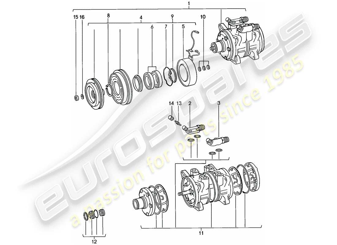 porsche 1976 (924) compressor - d - mj 1979>> - mj 1979 part diagram