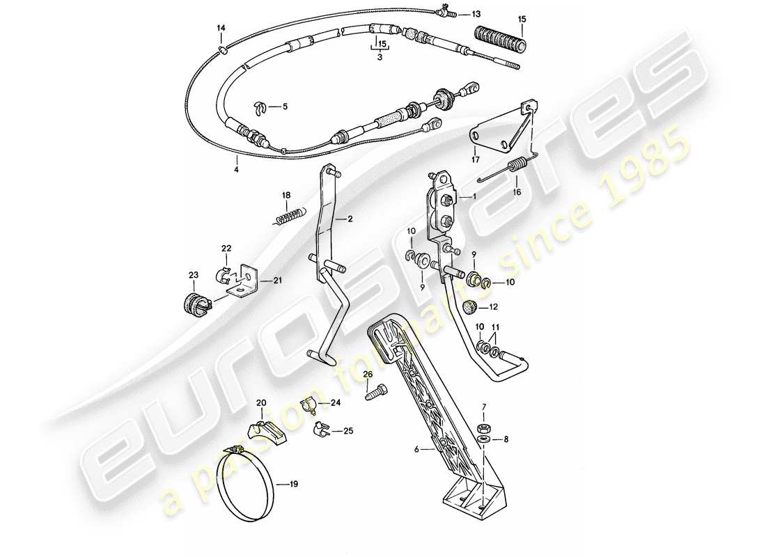 porsche 1988 (924s) throttle control - for - automatic transmission part diagram