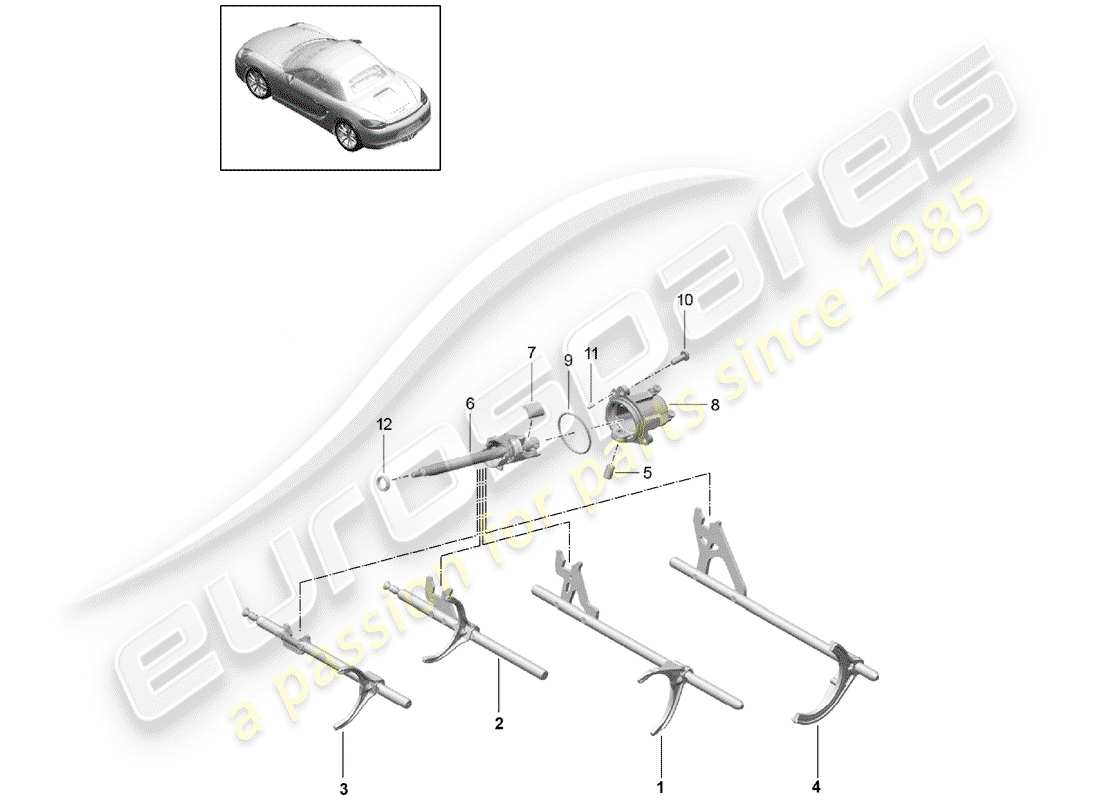 porsche 2014 (981 boxster) manual gearbox part diagram