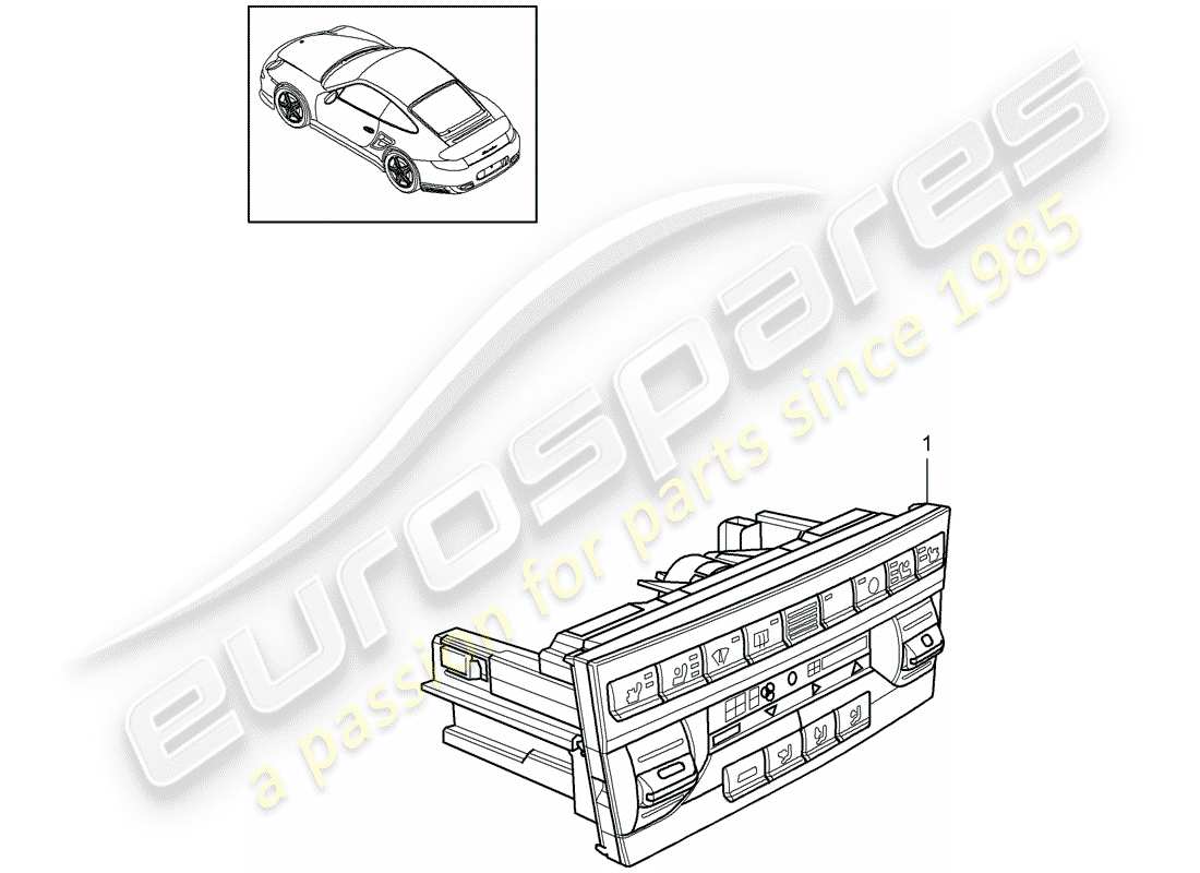 porsche 911 t/gt2rs (2012) control switch part diagram
