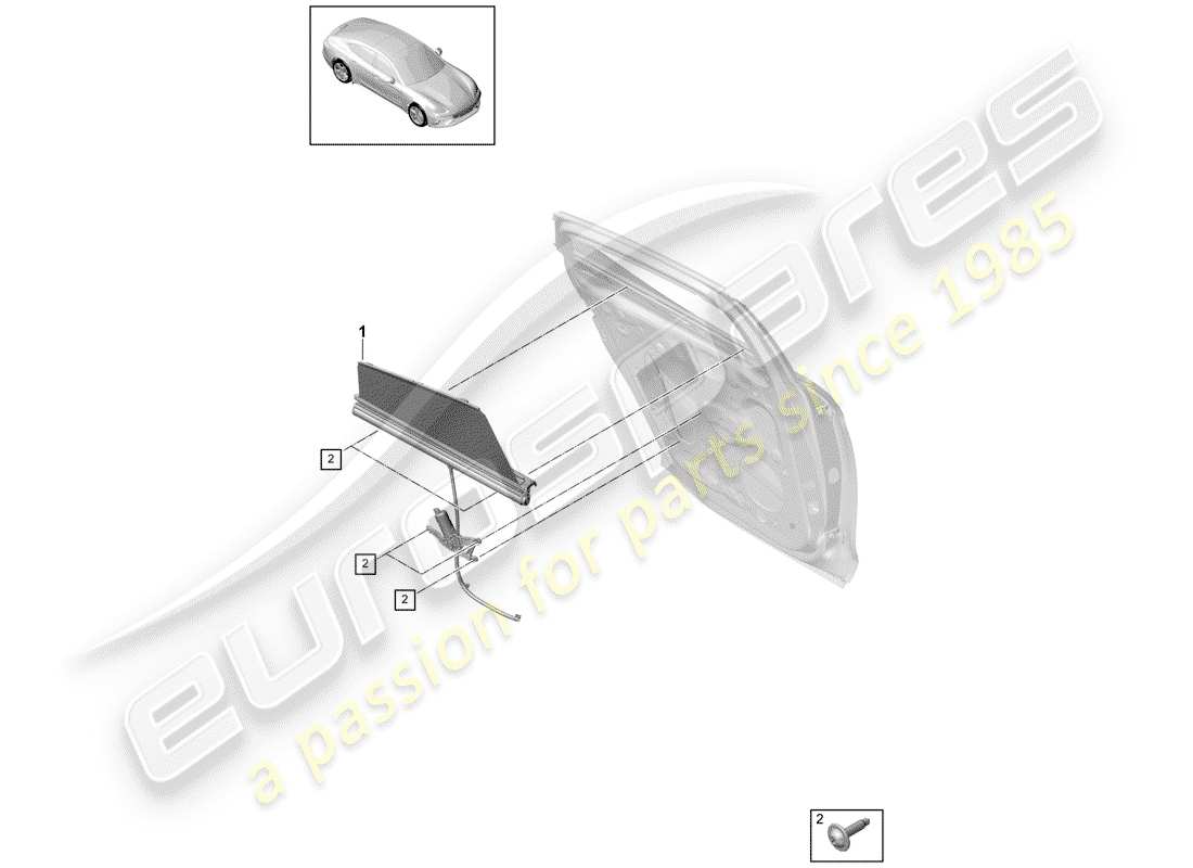 porsche panamera 971 (2017) blind parts diagram