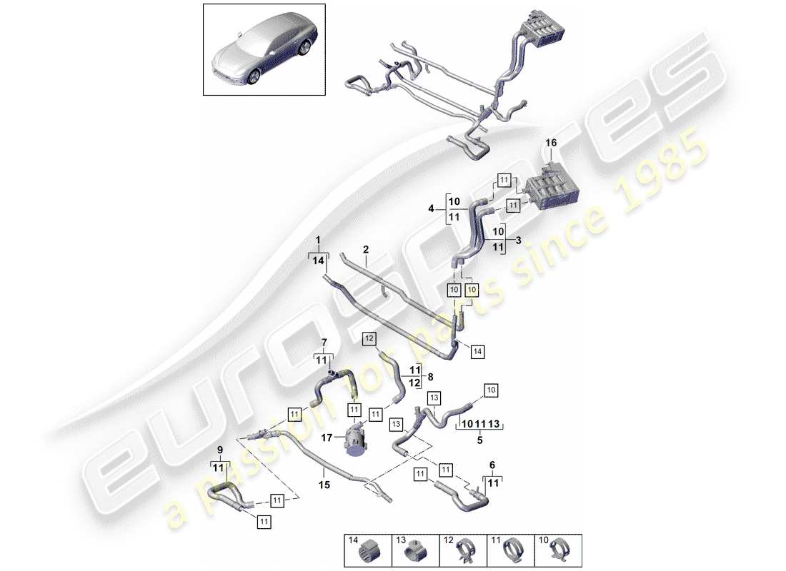 porsche 2017 (panamera 971-1) heater part diagram