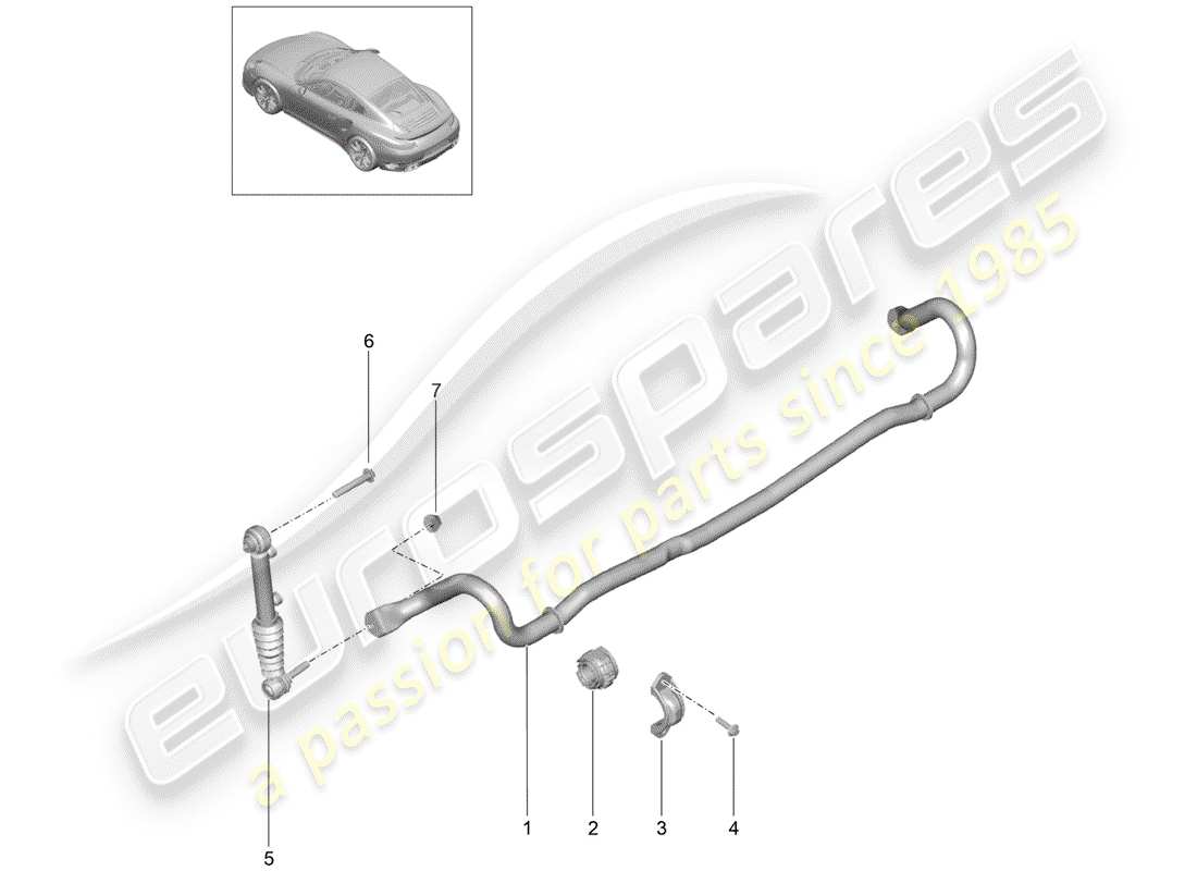 porsche 991 turbo (2017) stabilizer part diagram