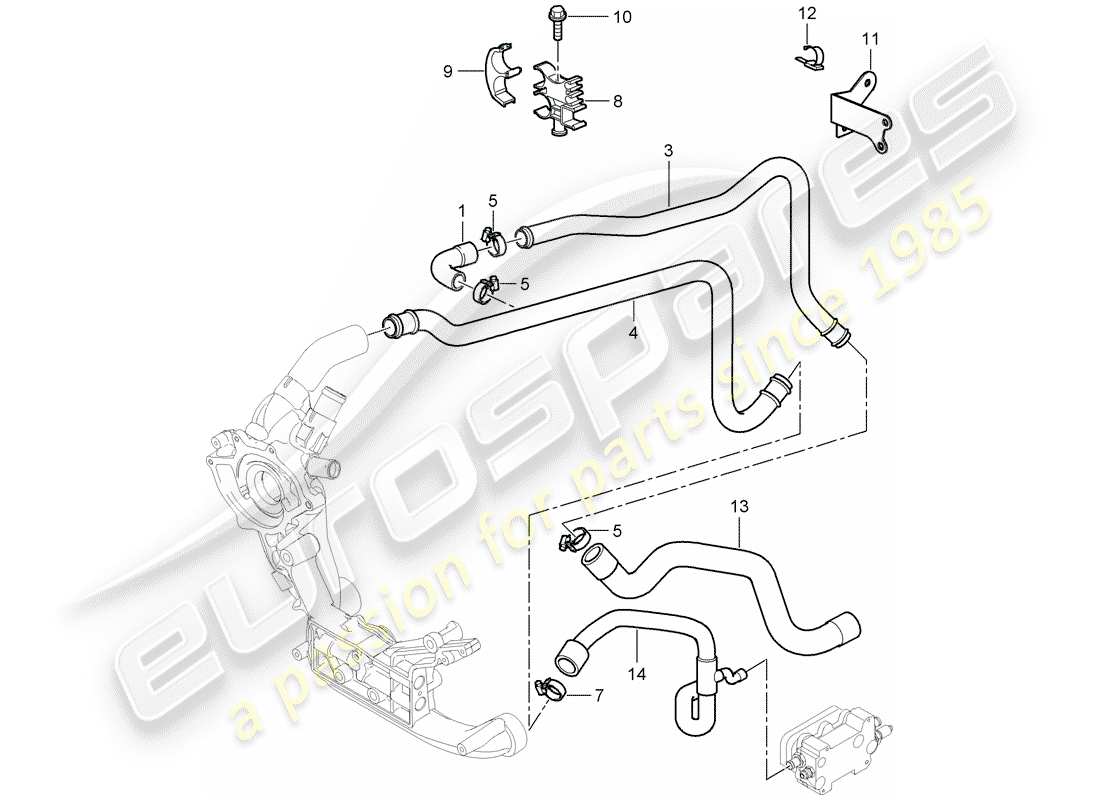 porsche 2010 (997-2 gt3) lines part diagram