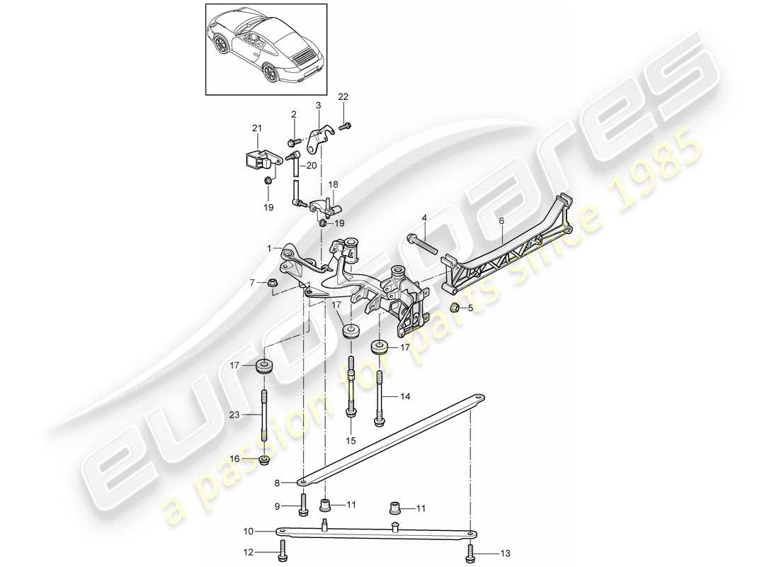 porsche 997 gen. 2 (2009) rear axle part diagram