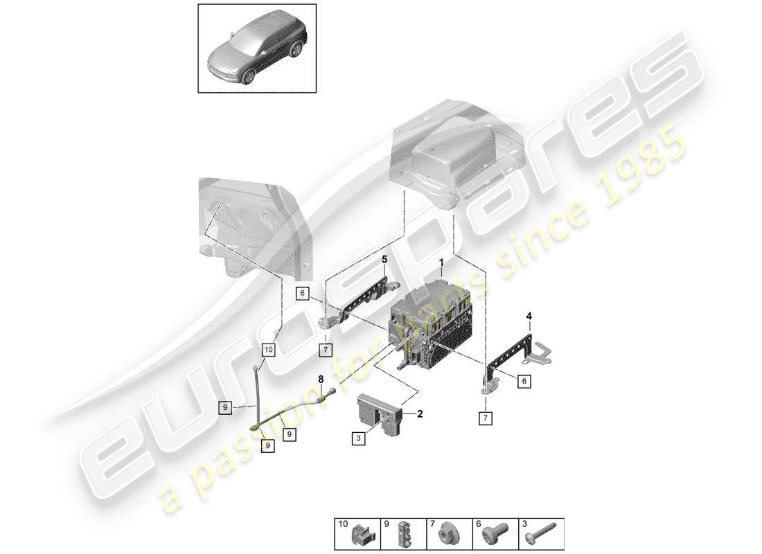 porsche 2018 (cayenne e3 9ya/9yb) power and control electronics- part diagram