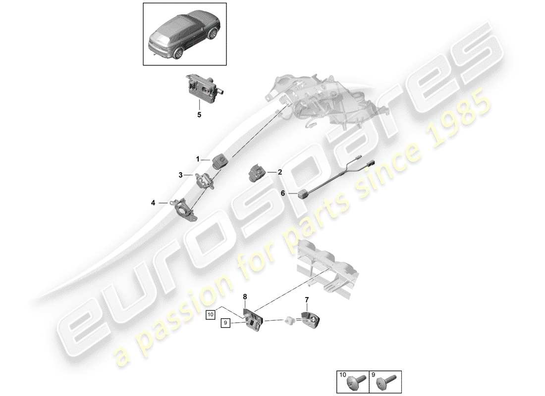 porsche 2018 (cayenne e3 9ya/9yb) camera part diagram