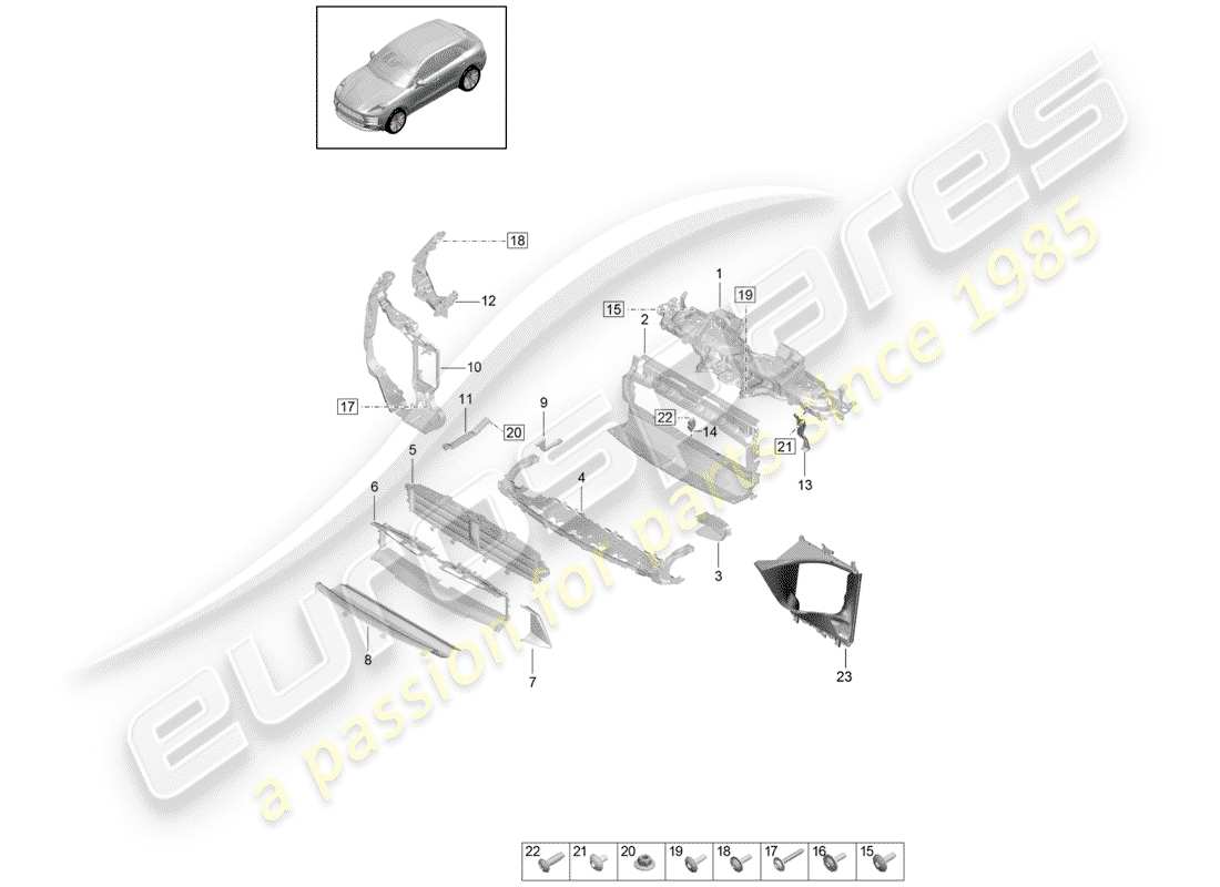 porsche 2019 (macan) bracket part diagram