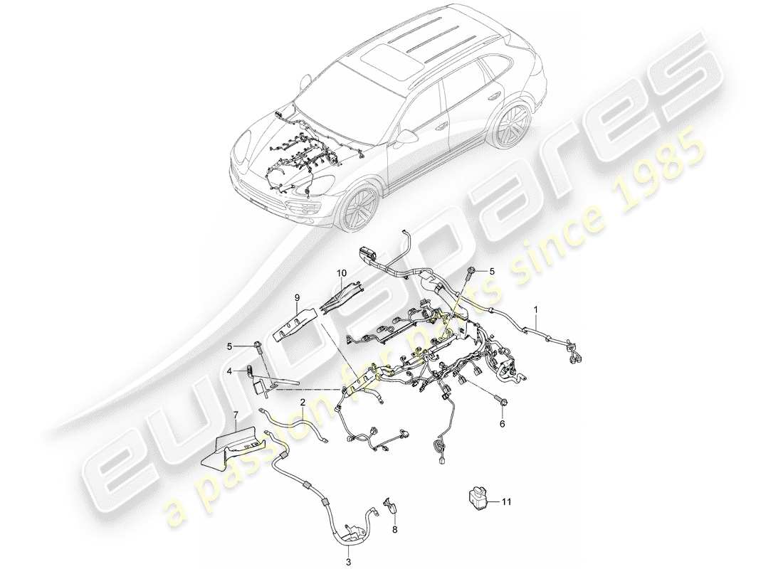 porsche 2013 (cayenne e2 92a) wiring harnesses part diagram