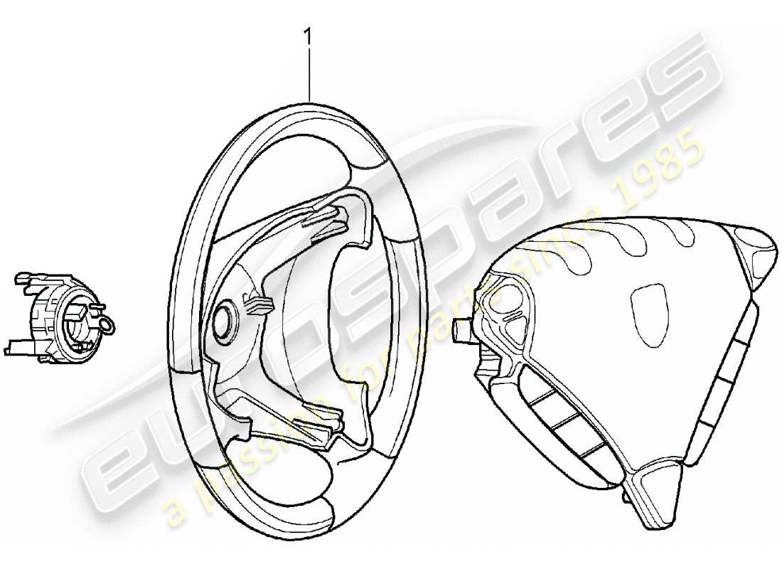 porsche 2004 (tequipment cayenne) steering wheel part diagram