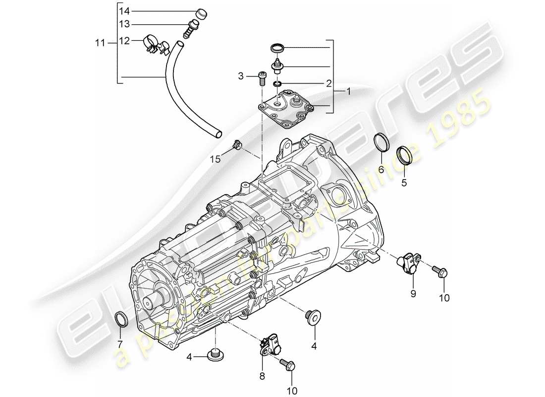 porsche 2005 (cayenne e1 9pa) manual gearbox part diagram
