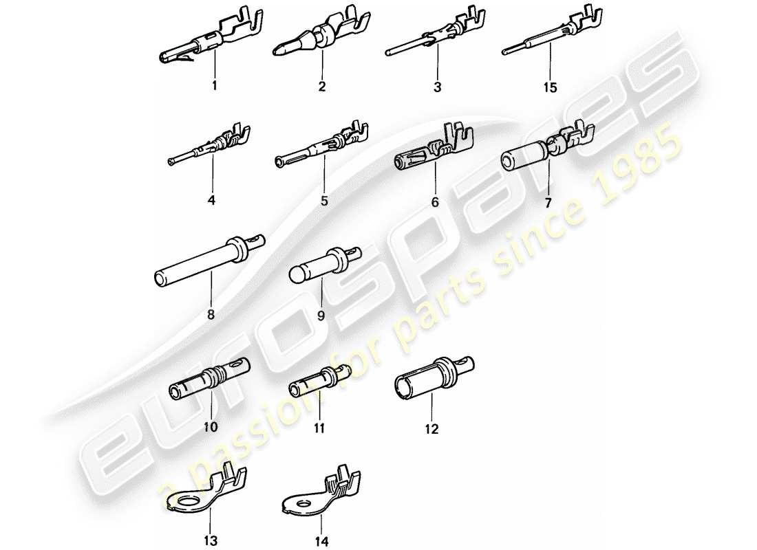 porsche 1988 (924s) pin (male) terminal - contact pin - cable shoe part diagram