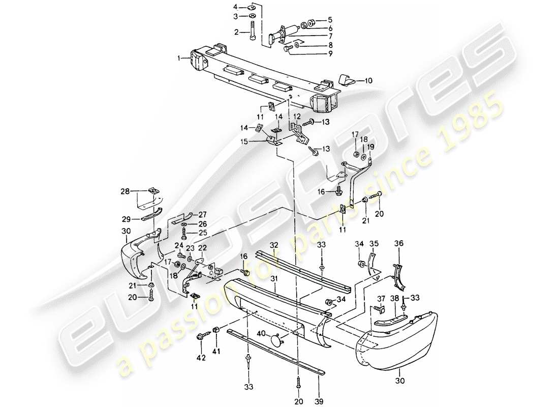 porsche 1992 (964) bumper parts diagram