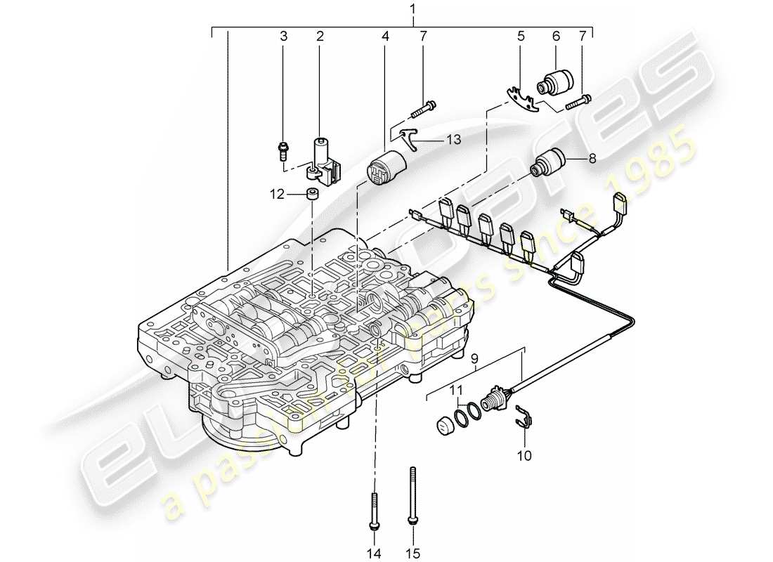 porsche 2007 (987 cayman) tiptronic part diagram