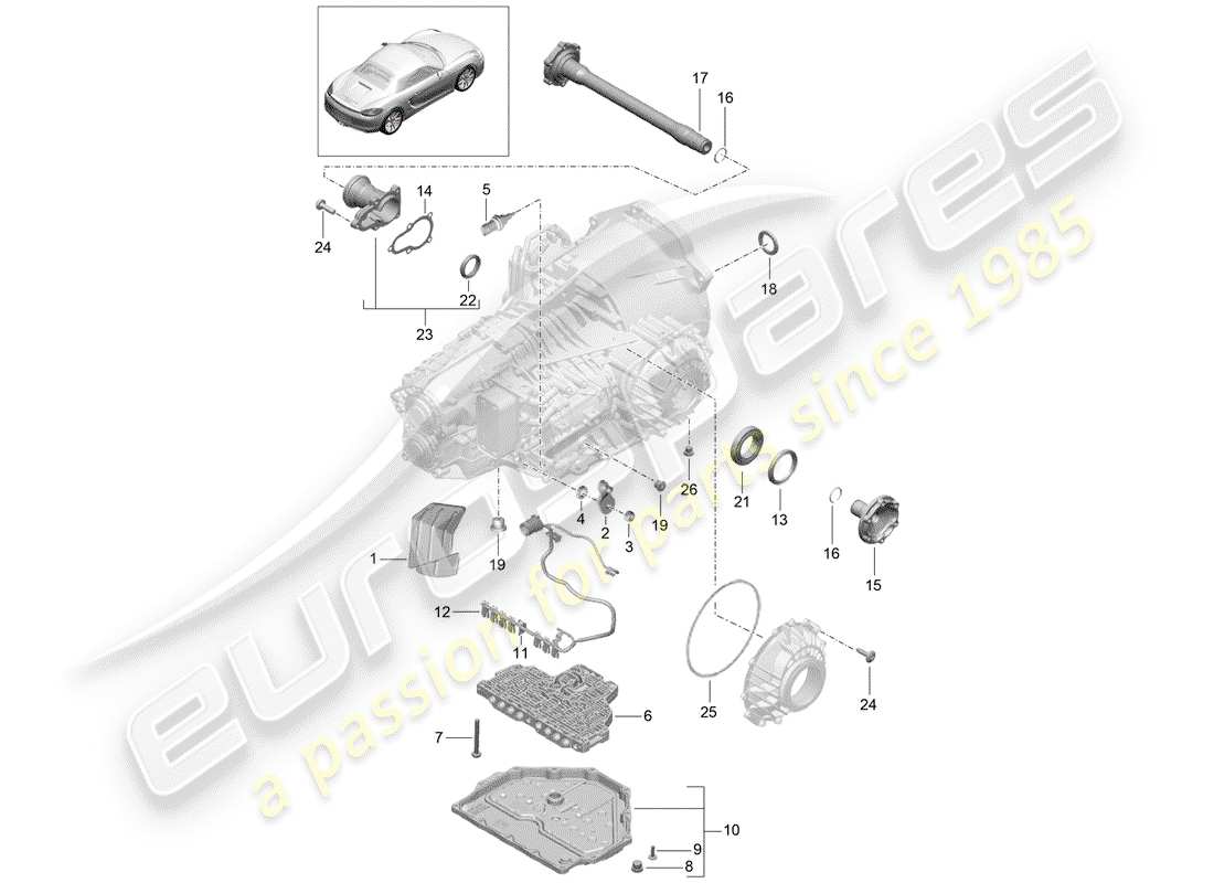 porsche 2014 (981 boxster) - pdk - part diagram