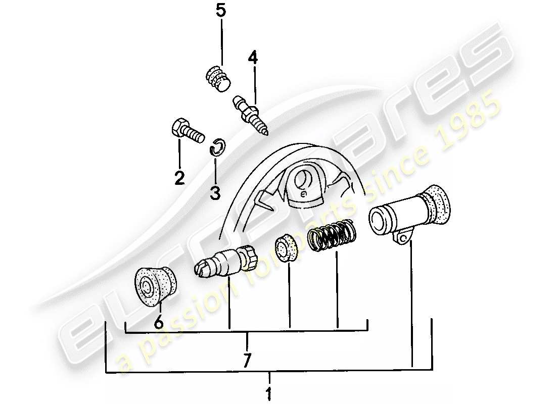 porsche 1977 (924) brake - wheel brake cylinder part diagram
