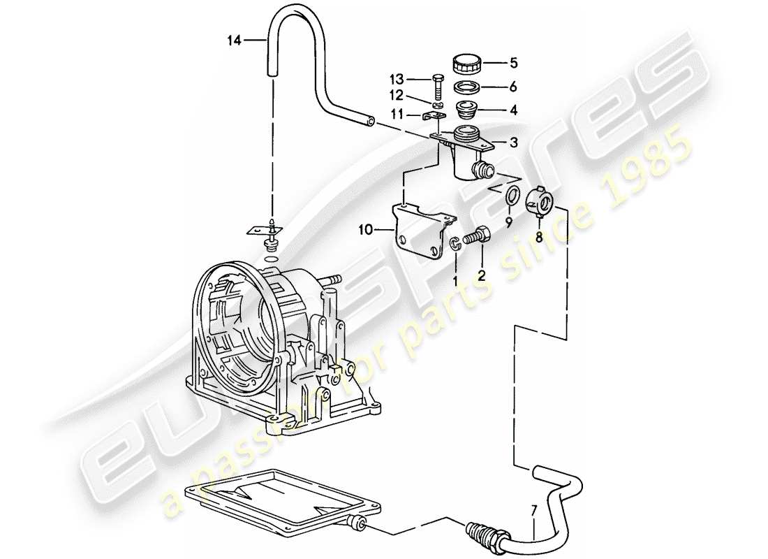 porsche 1986 (944) oil inlet - automatic transmission part diagram