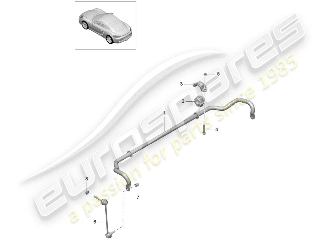 porsche 2017 (718 cayman) stabilizer part diagram