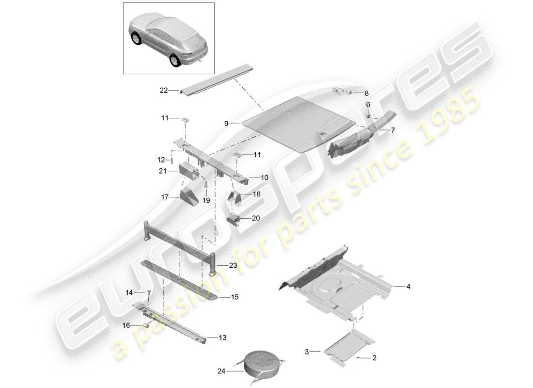 porsche 2014 (macan) lining part diagram