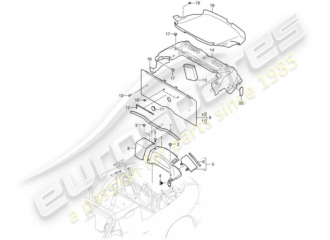 porsche 2010 (997-2) trims part diagram