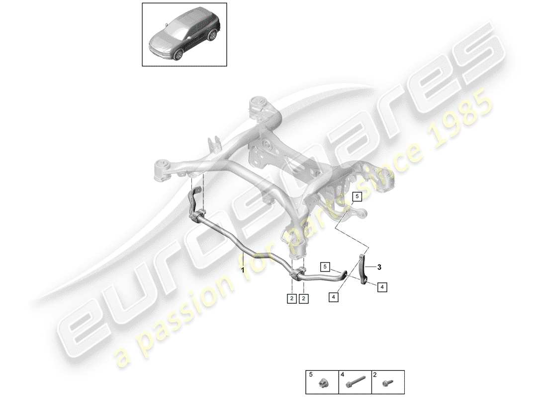 porsche 2018 (cayenne e3 9ya/9yb) stabilizer part diagram