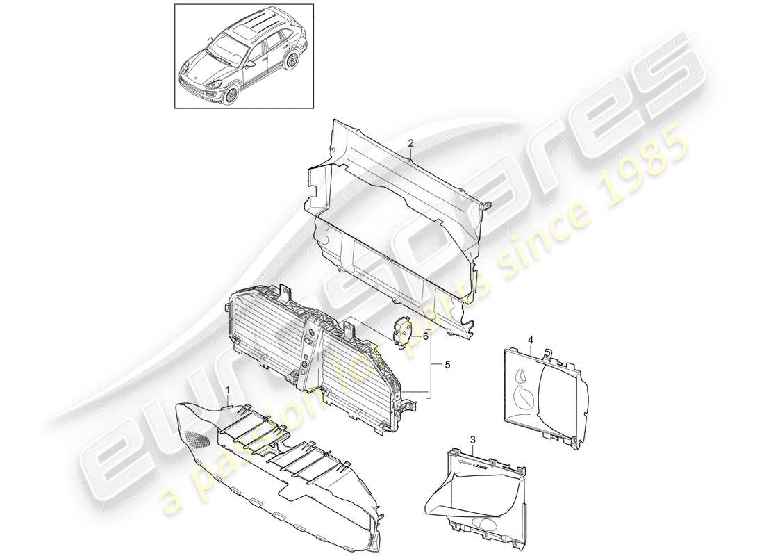 porsche 2016 (cayenne e2 92a) air duct part diagram