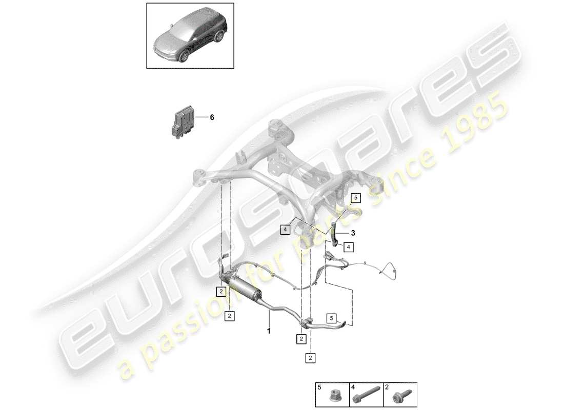 porsche 2018 (cayenne e3 9ya/9yb) stabilizer part diagram