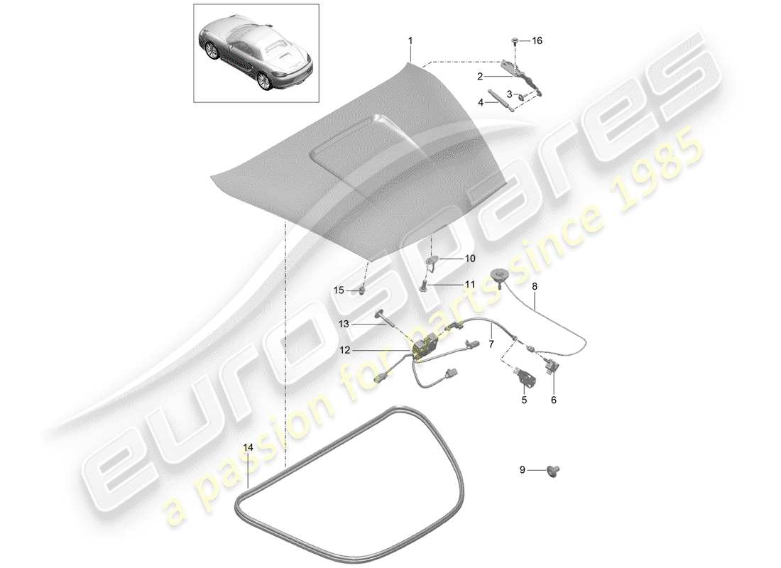 porsche 2013 (981 boxster) cover part diagram