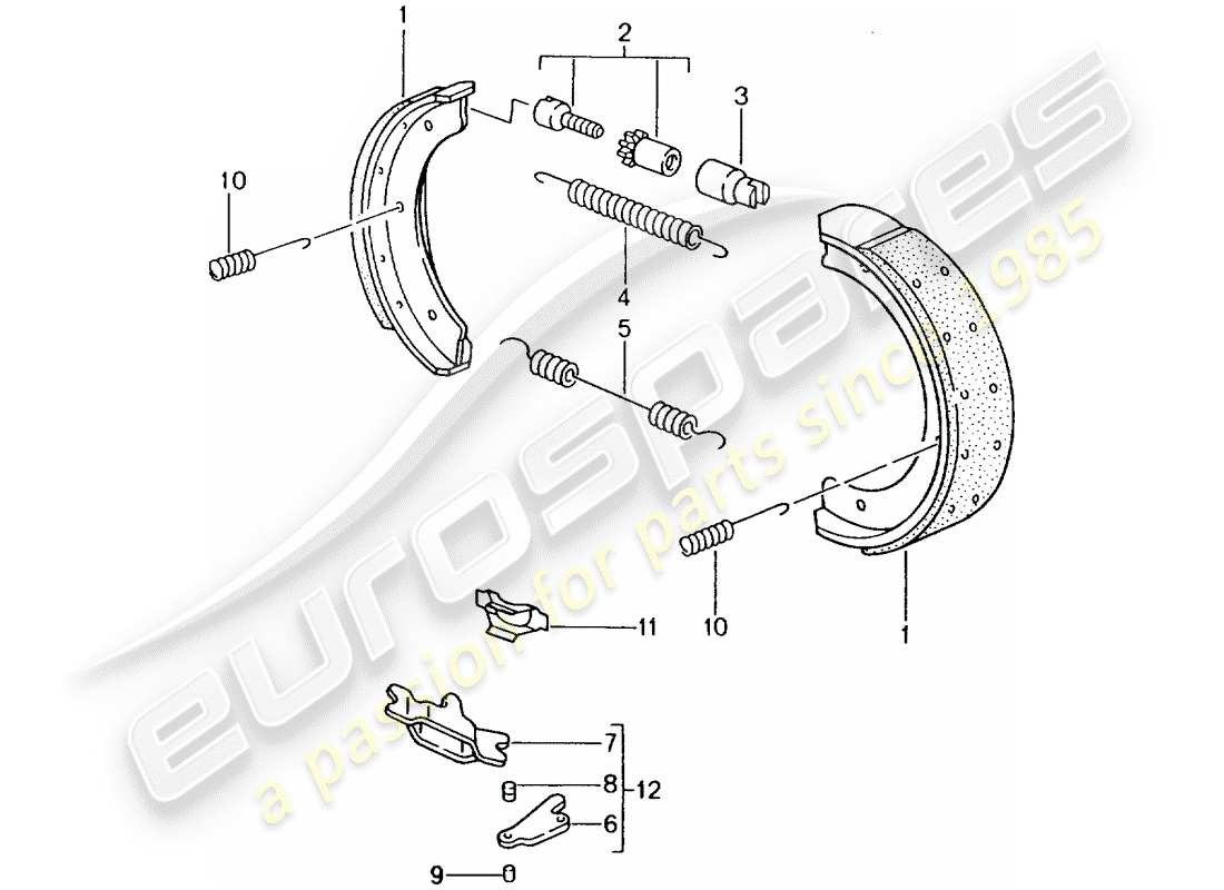 porsche 2004 (996 gt3) handbrake part diagram