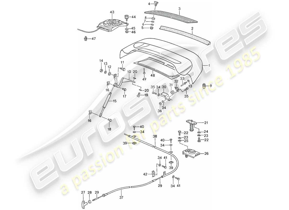 porsche 1988 (959) cover part diagram