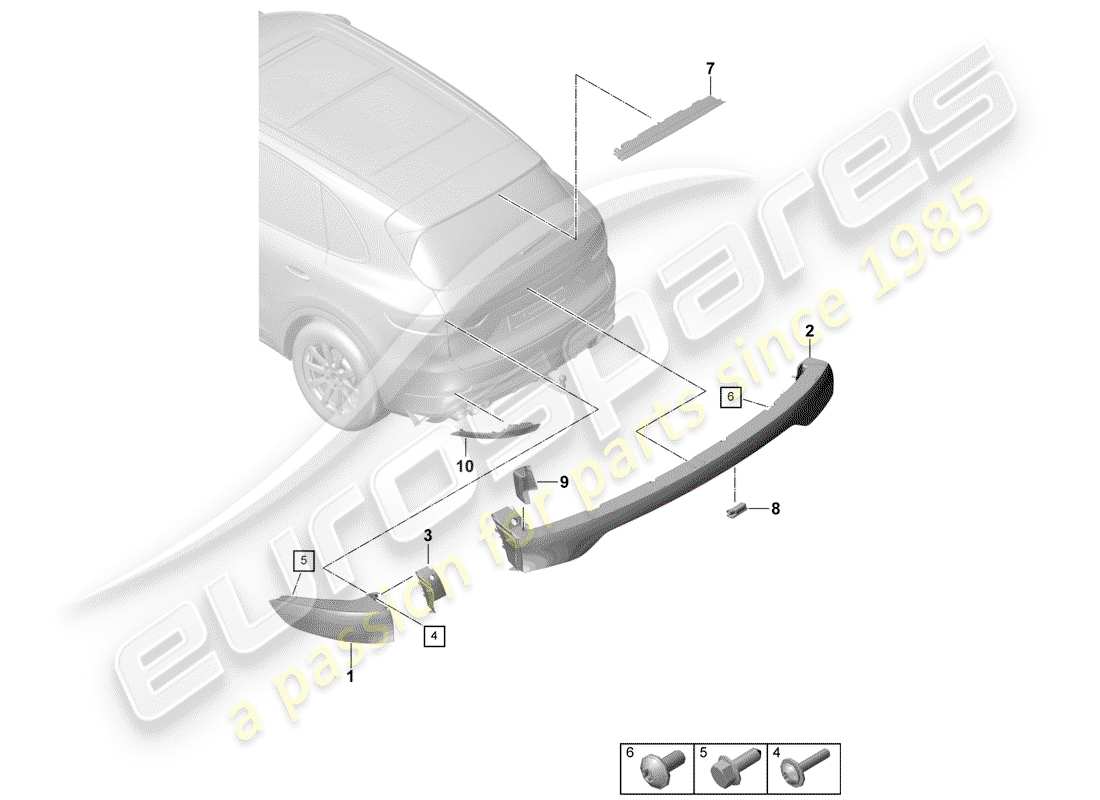 porsche 2018 (cayenne e3 9ya/9yb) rear light part diagram