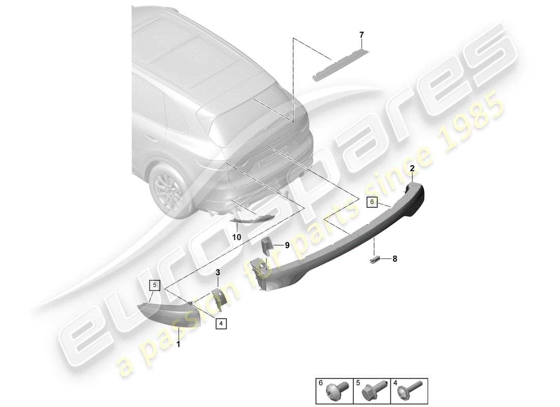 porsche cayenne e3 (2018) rear light parts diagram