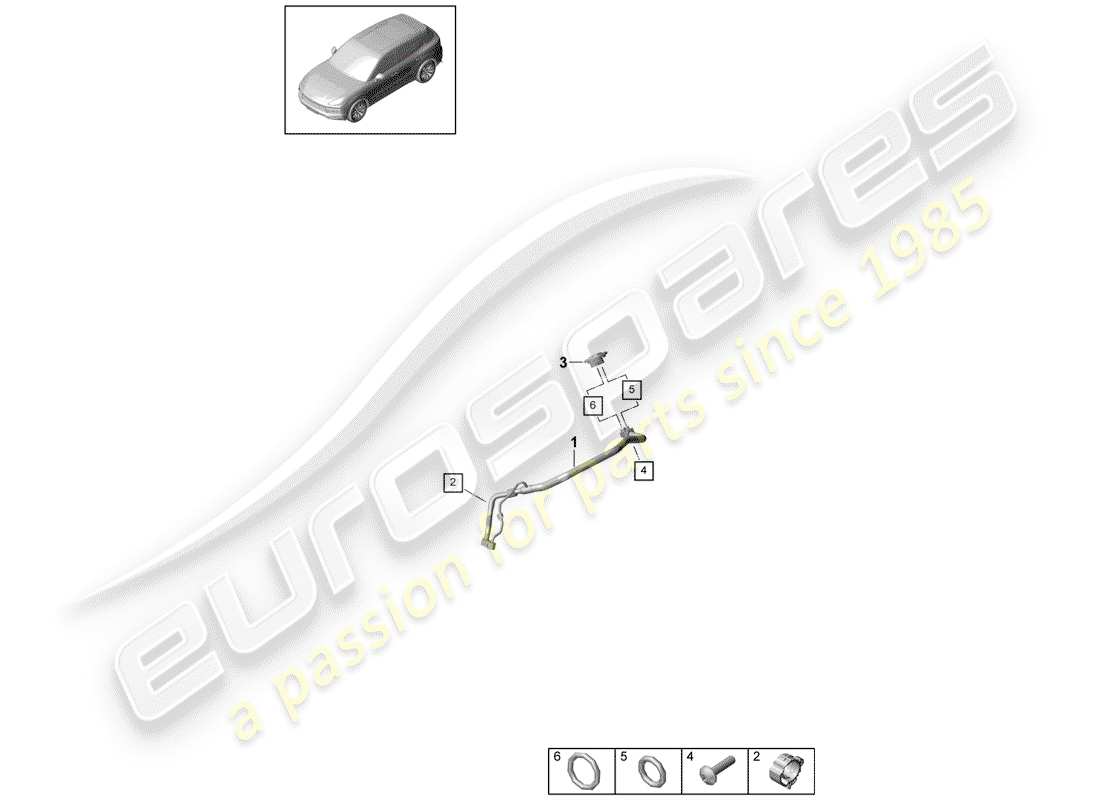 porsche 2019 (cayenne e3 9ya/9yb) refrigerant circuit part diagram