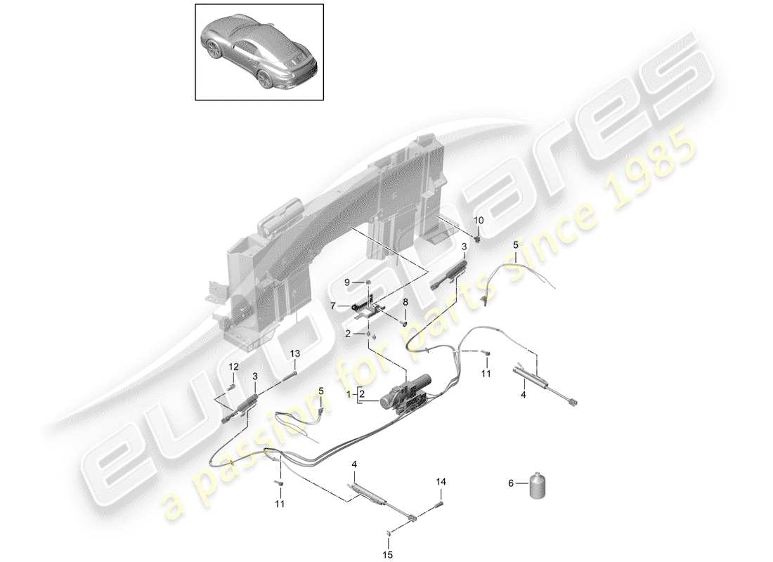 porsche 2019 (991-2) top stowage box part diagram