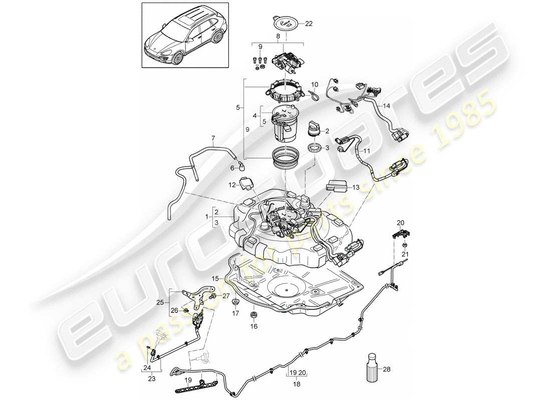 porsche 2016 (cayenne e2 92a) ex. emission control system part diagram