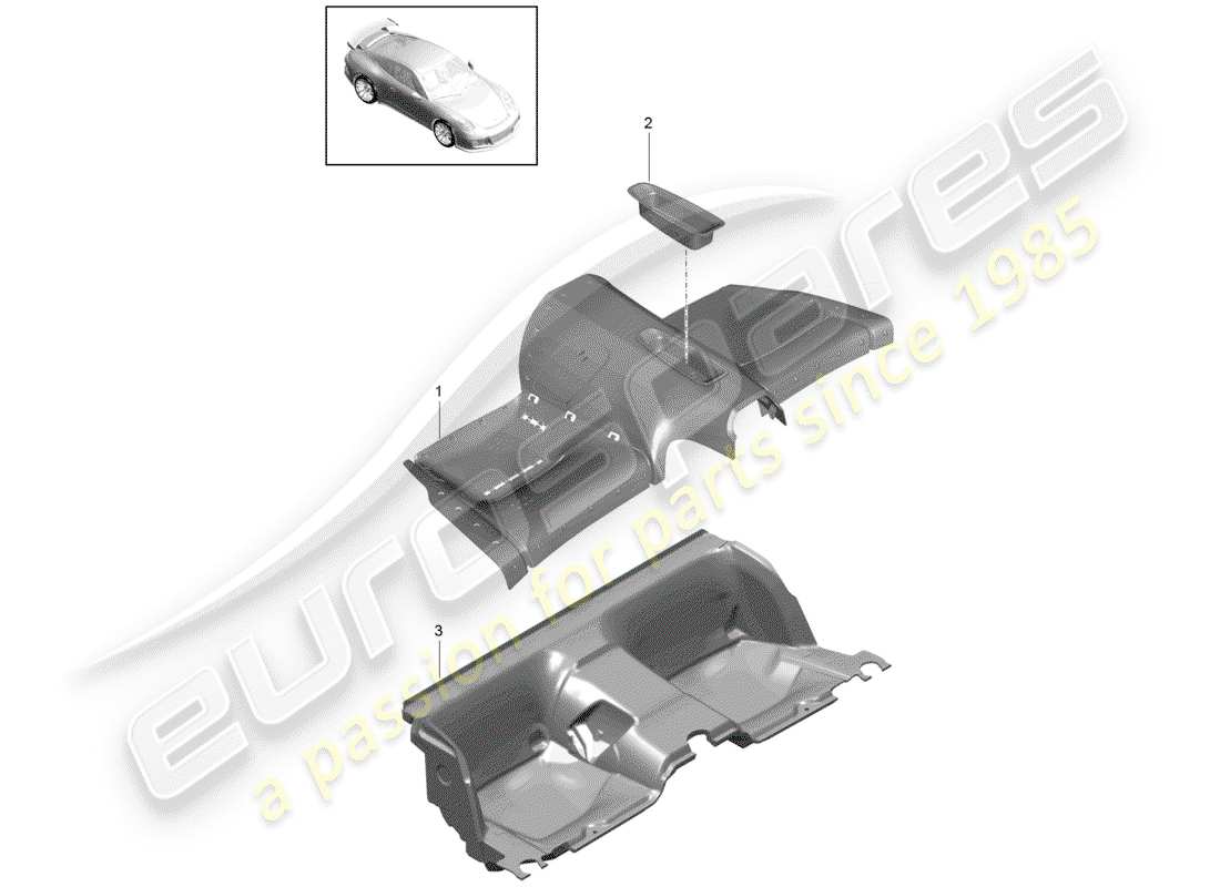 porsche 2018 (991-2 r/gt3/rs) cover part diagram