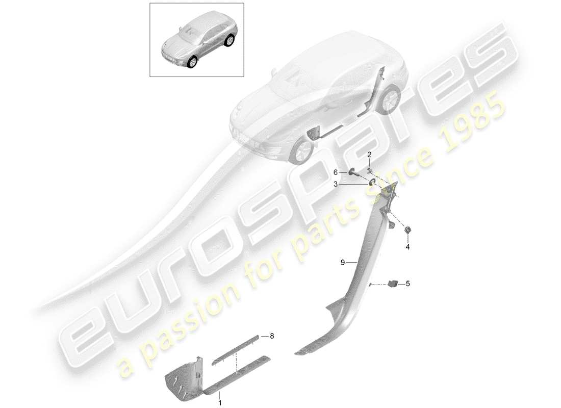 porsche 2014 (macan) lining part diagram