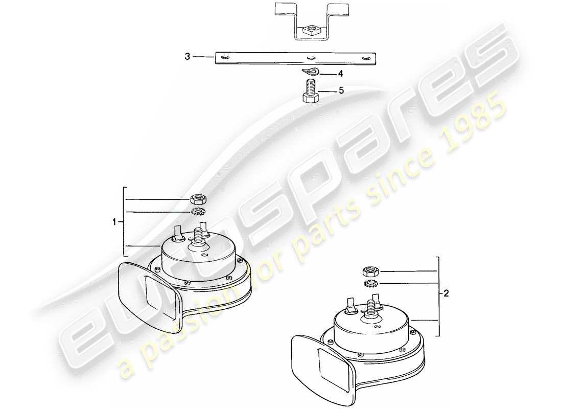 porsche 1986 (944) horn part diagram